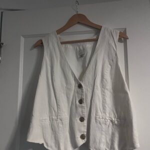 a new day Cream Button-Up Vest